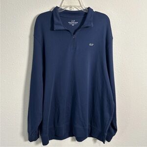 Vineyard Vines Men’s 2XL Pima Cotton Long Sleeve Quarter Zip Blue Pullover